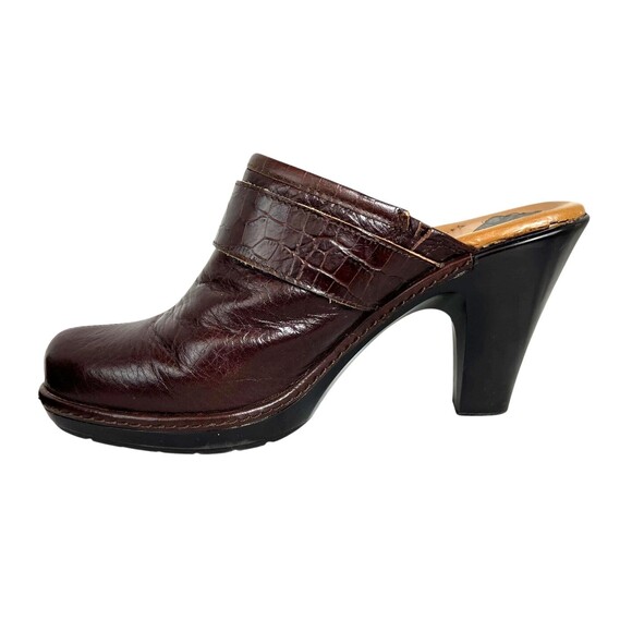 Sofft Platform Mules Clogs w Buckle Size 8.5 Dark Brown Raisin Leather Y2K - Picture 11 of 14